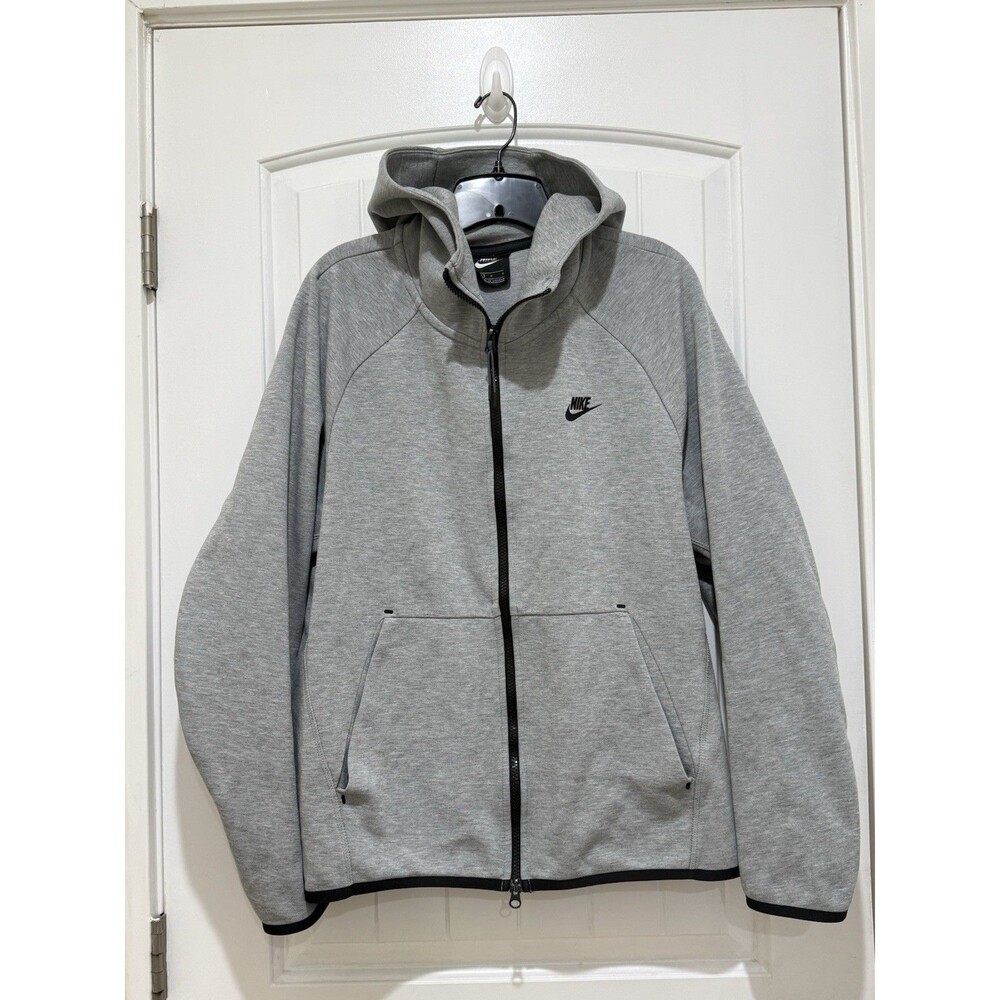 Nike Tech Fleece Hoodie Full Zip Gray Men's Size Large Logo Pockets